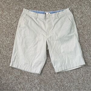 J. Crew Men's Off-White Flat-Front Chino Shorts 34